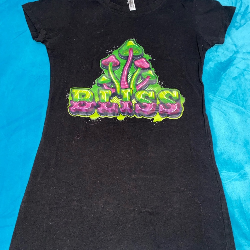 Black Graphic Tee with Colorful Design